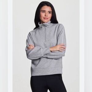 RBX Luxe Soft XL Scuba Sweatshirt Gray 1/4 Zippered Front High Neck
